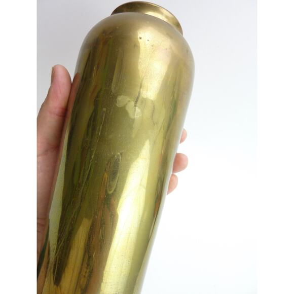 Vintage Brass Flower Floral Decorative Vase - Picture 5 of 5